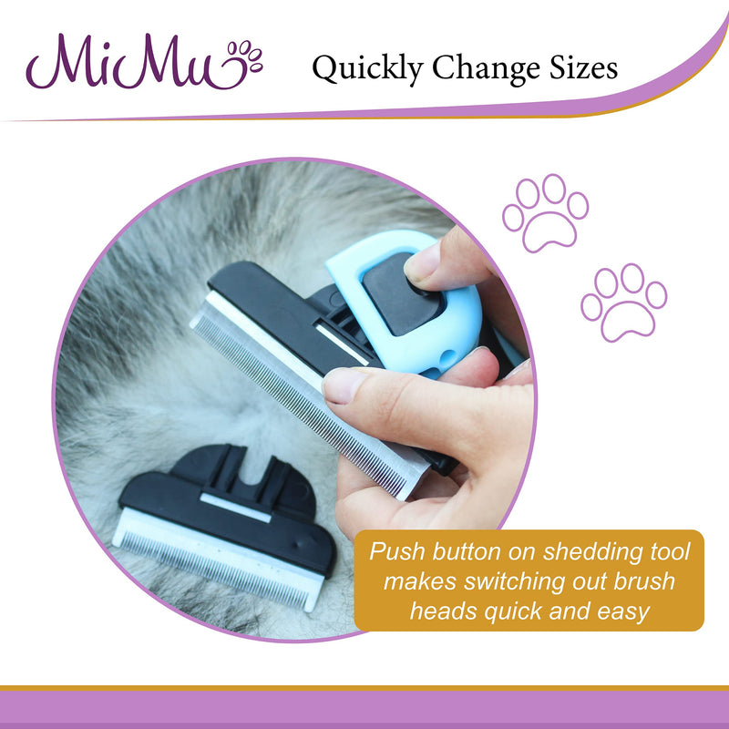 Deshedding Dog Brush Set - Interchangeable 3-in-1 Long to Short Hair Dog Shedding Brush for Dogs Cats Plus Comb - PawsPlanet Australia