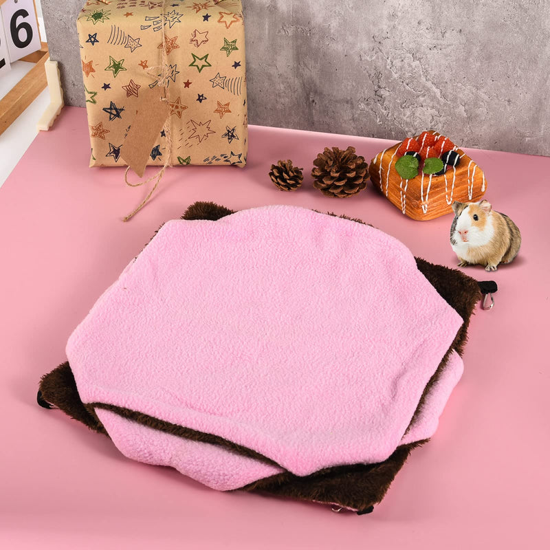 XINRUI 3 Tier Ferret Rat Hammock,Guinea Pig Cage Accessories,11.8x11.8 Inches,Pet Cage Hanging Bunkbed Hammock for Small Animals,Guinea Pig,Ferret,Kitten,Squirrel,Chinchilla,Rat,Parrot pink - PawsPlanet Australia