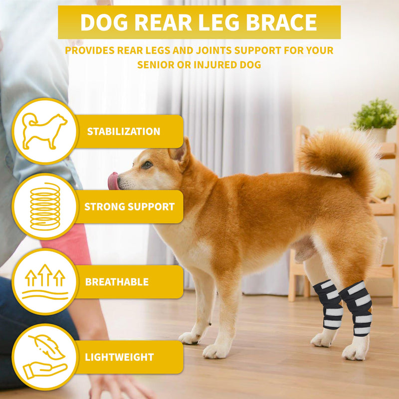 AGON Dog Hock Brace Supportive Pair Hock Joint Brace with Metal Strings and Reflective Wraps Compression Straps Canine Back Leg Protects Wounds. Heals Injuries Sprains Loss Stability by Arthritis Extra Large - PawsPlanet Australia