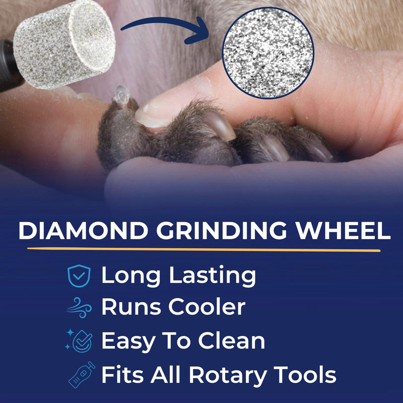 3Pcs Nail Grinder Diamond Bits for Cats and Dogs - Painless Nail Sanding Drums - Diamond Dog Nail Grinder Attachment - Faster Diamond Bit for Dog Nail Grinder - 80/120 Grit (3Pcs-Set) 3pcs 120 & 80 Grit Set(Small, Large, Jumbo) - PawsPlanet Australia