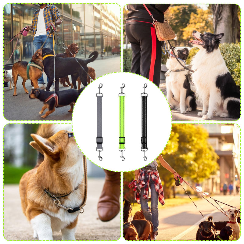 3 Pcs Dog Collar Safety Clip, Double Clip Dog Leash Extender, Adjustable Reflective Nylon Prong Collar Backup Set for Dog Harness Connector - PawsPlanet Australia