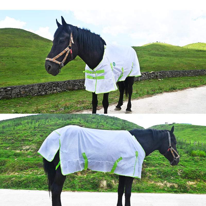 Comfy Mesh Horse Fly Sheet with Advanced UV & Insect Protection – Lightweight Summer Fly Rug for Equine（White 80in） white 80Inch-203cm
