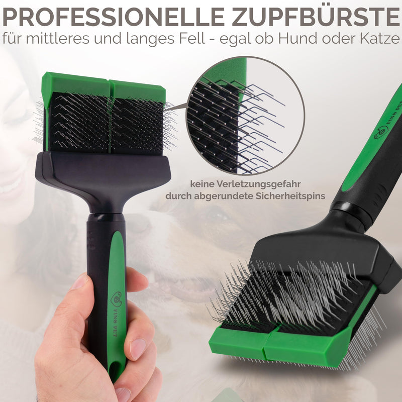 Slicker Brush Dog Slicker Brush for Long Hair, Poodle Brush - Efficient Dog Brush Undercoat - Ideal as a Poodle Brush - Cat Brush - Ideal for Doodle and Long Hair Dogs Including Dog Comb