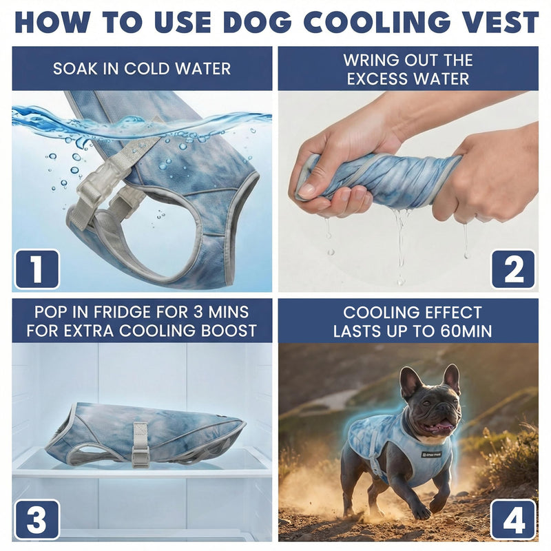 Spark Paws Dog Cooling Vest - SPF 50 UV Sun Protection - Summer Heat Relief Gear for Dogs, Lightweight, Evaporative Cooling - Dog Anxiety Relief Vest During Hot Days - Ice Blue, Medium 03 Ice Blue M: 10-15lbs
