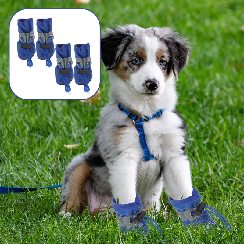 iplusmile Waterproof Dog Boots 4-Pack Small Size with Anti-Slip Soles Lightweight Pet Booties for Outdoor Hiking Walking Protect Paws from Rough Terrain All Seasons - PawsPlanet Australia
