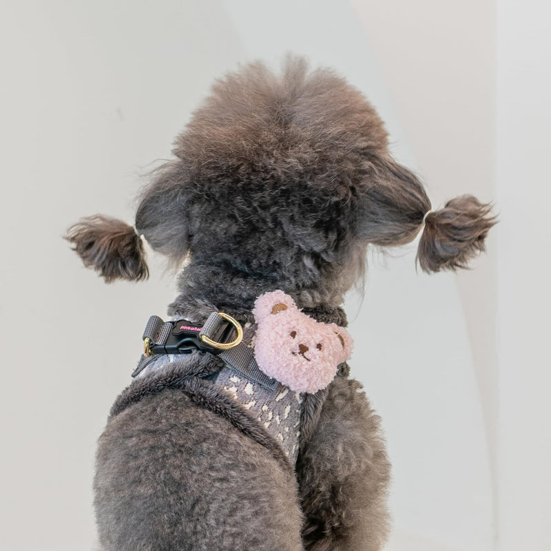 Pinkaholic New York Tailsy Vest Dog Harness Step-in Warm Winter Leopard Pattern for Small Dog, Grey, Large - PawsPlanet Australia