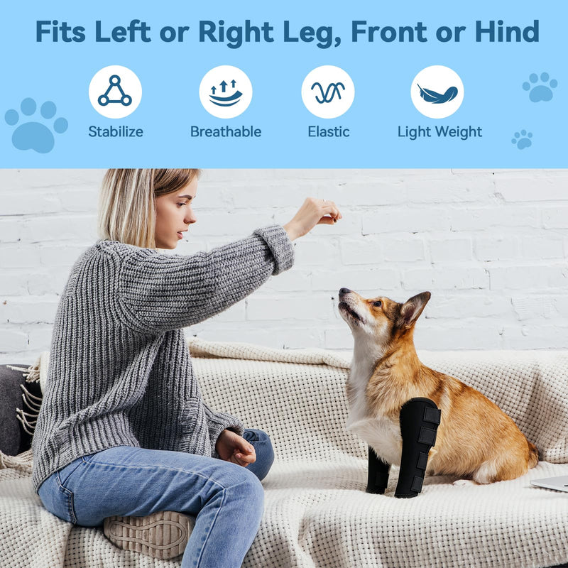 Dog Ankle Brace with Lick Stop, 2 Pack Adjustable Leg Protectors for Hind and Front Legs, Protect Wounds, Injuries and Sprains, Size M
