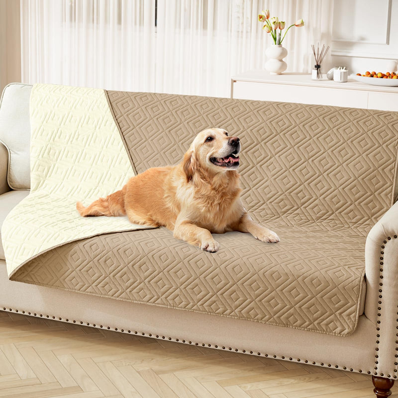 hyha Waterproof Dog Bed Blanket, Soft Pet Blankets 30x70 Inch and 68x82 Inch in Camel/Beige, 2 Item Bundle - PawsPlanet Australia