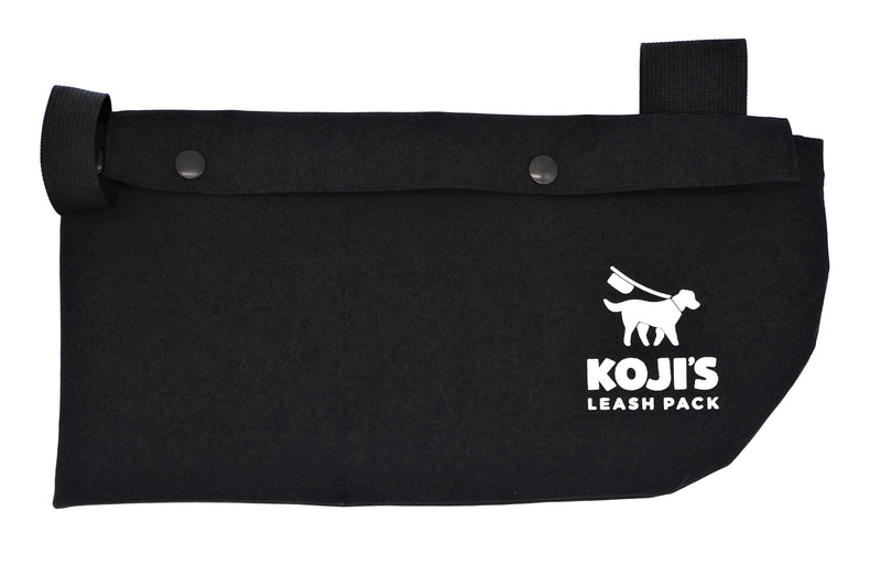 Koji's Leash Pack with Buttons | Hands-Free Dog Waste Carrier & Organizer | Anti-Swing Hammock Pouch for Used Poop Bags, Phone, & Keys | Secure Attachment for Running, Hiking & Walking (Made in USA) Black - PawsPlanet Australia