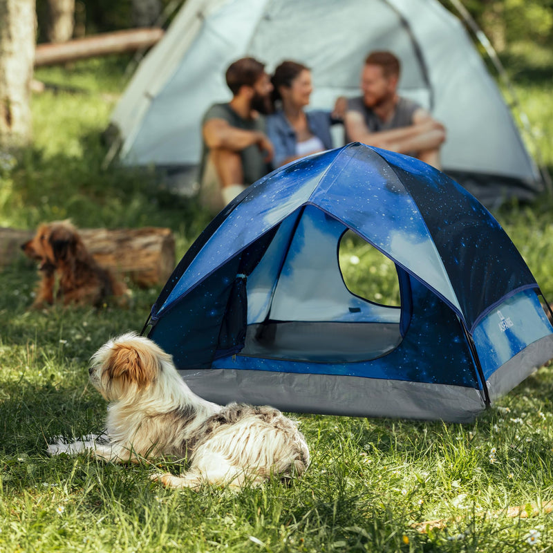 Outdoor Waterproof Pet Camping Tent, Cave Bed for Indoor Cats and Small Dogs, Portable Cat House Dog House, 21.6x21.6x14.9'', Navy Blue, S. - PawsPlanet Australia
