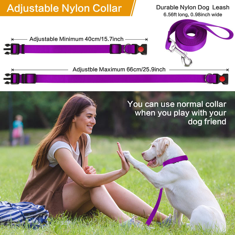Prong Training Collar with Comfort Tips and Quick Release - Dog Choke Pinch Collar with Nylon Cover - Classic Collar and Leash for Small to Large Dogs Medium, 3mm, 14-18'' Neck Purple - PawsPlanet Australia