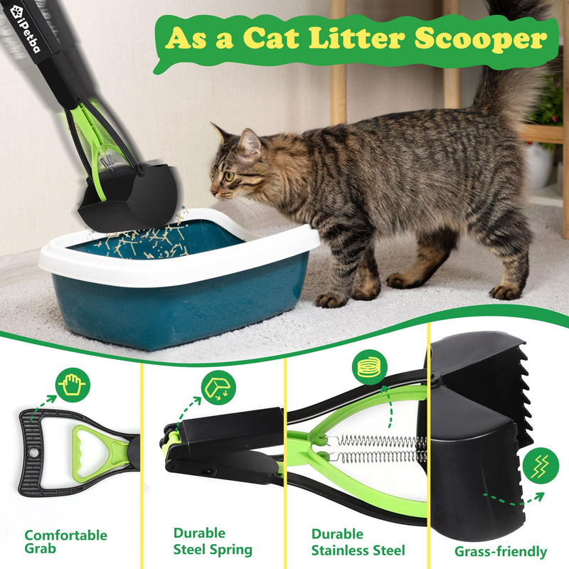 32" Pooper Scooper for Large Dogs Long Handle Dog Poop Scooper for Yard Gravel Dirt Grass No Bending Foldable Dogs Poop Picker Upper 1-Pack - PawsPlanet Australia