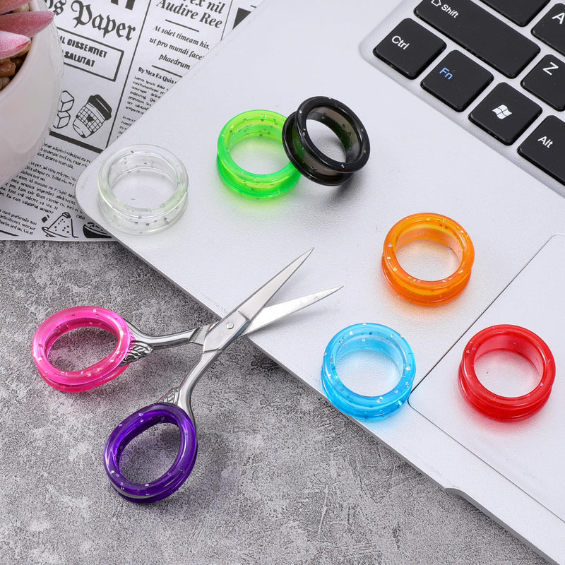 16 Pcs Silicone Scissors Finger Rings, Thumb Insert Finger Protection Ring for Pet Grooming Scissors Accessories, Barber Grips for Dog Hair Cutting - PawsPlanet Australia