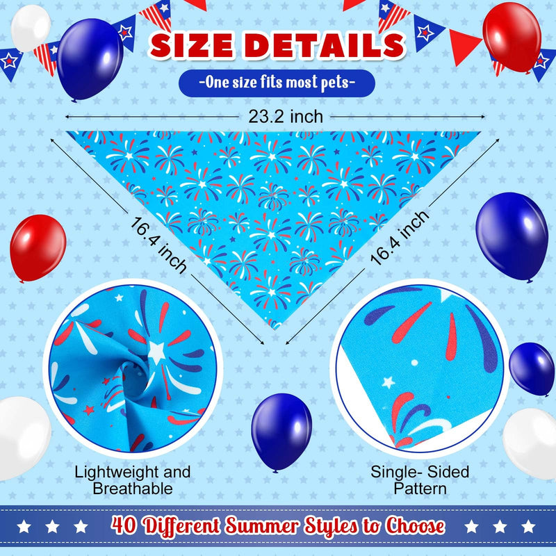 Sanwuta 120 Pcs Dog Bandana Bulk Scarf Washable Dogs Bibs Adjustable Kerchief Pet Bandana for Small and Large Party Pet Hawaii Beach Handkerchief Scarf Accessories (4th of July) 4th of July - PawsPlanet Australia