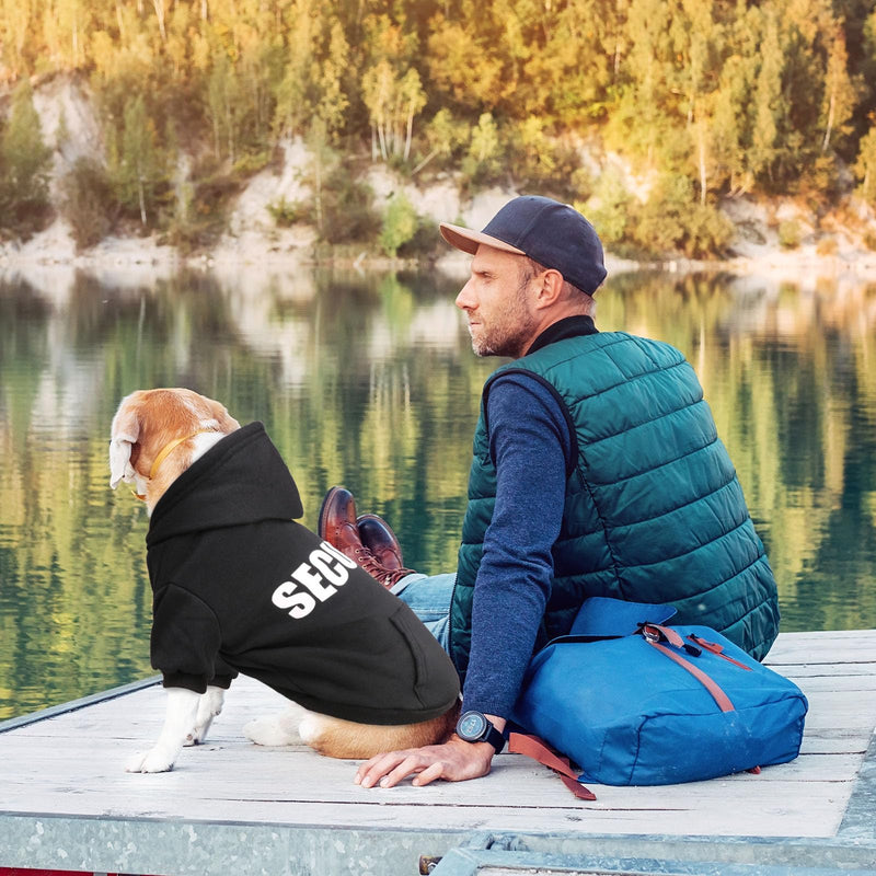 Dog Sweaters for Medium Dogs Security Dog Hoodie Dog Sweater Soft Brushed Fleece Dog Clothes Dog Hoodie Sweatshirt with Pocket(M) - PawsPlanet Australia