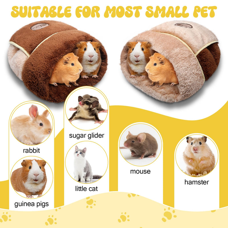 Wenqik 2 Pcs Guinea Pig Bed Cuddle Warm Hideout Small Animal Sack Cozy House Bedding Sleeping Cushion Portable Pet Carrier Cage Nest for Rabbit Hamster Rat - PawsPlanet Australia
