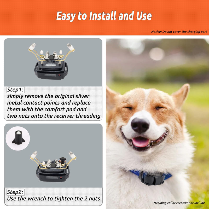 Dog Training Collar Receiver Comfort Pad, Titanium Improves Contact, Winged Soft Comfort - PawsPlanet Australia