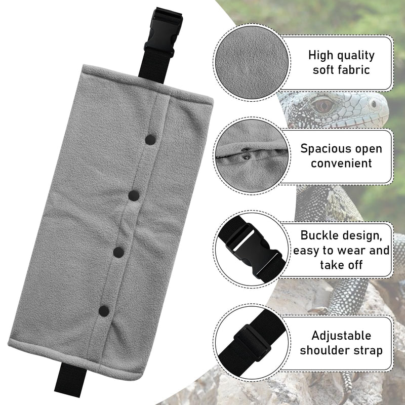 Bearded Dragon Carrier and Leather Leash, Adjustable Harness and Reptile Small Pet Coral Fleece Backpack for Outdoor Travel Walking Rest -Black BK - PawsPlanet Australia