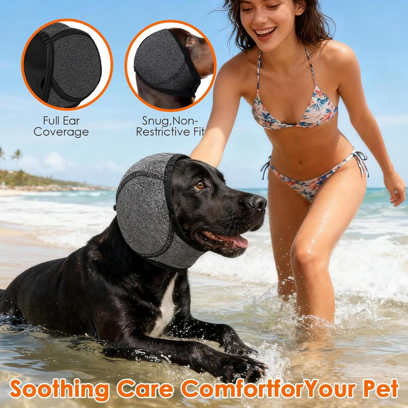 Dog Ear Muffs with Noise Cancellation, Ear Protection for Dogs, Ear Protection Dog, Dog Swimming Caps, Elastic Ear Protection for Dogs, for Noise Blocking, Calming, Winter, Bathing, Drying M