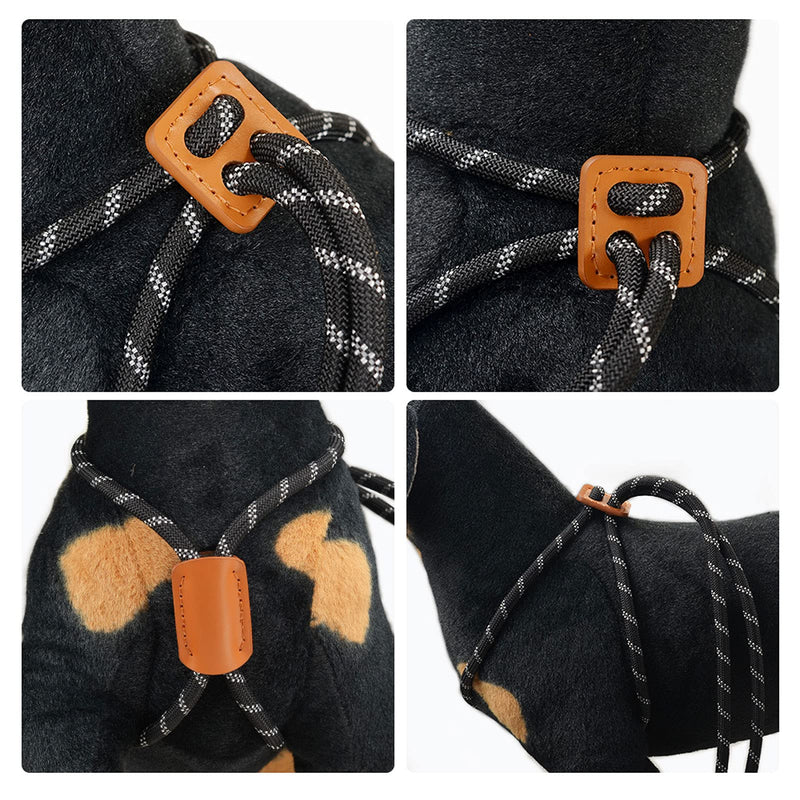 Harness Lead No Pull Dog Harness and Leash Set, Slip Leads for Dogs, Leash for Medium Dogs, All in One Dog 3-in-1, 5ft Pet Training Leads, One-Piece Cushioned Rope Design black - PawsPlanet Australia
