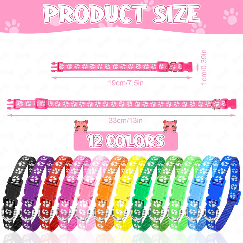 36Pcs Dog Collar and Leash Set, Puppy Collar and Leash Set Quick Release Buckle Adjustable Paw Print Puppy Collar Soft Nylon Pet Collar for Puppy Small Dogs Walking Training - PawsPlanet Australia
