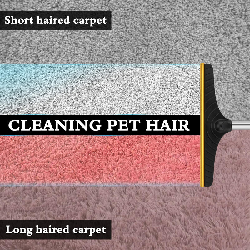 B-Land Carpet Rake for Pet Hair Removal, Reusable Pet Hair Removal Tool Cat Dog Hair Remover with 60” Long Adjustable Handle, Carpet Brush Carpet Scraper Pet Hair Remover Broom Black - PawsPlanet Australia