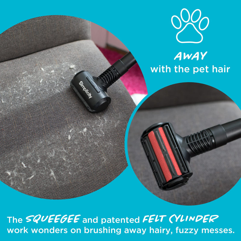 Simplicity Vacuums Pet Fur Remover for Furniture or Clothes, Use as Pet Hair Vacuum Attachment or Lint Roller for Pet Hair, SPET-Tool - PawsPlanet Australia