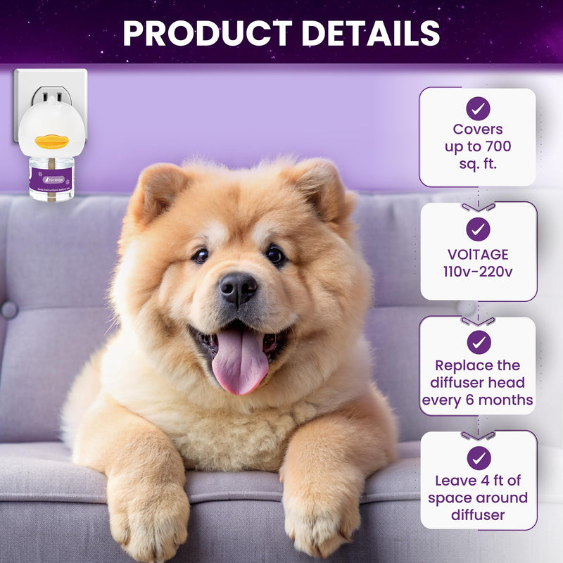 Pheromone Diffuser for Dogs: Advanced Dog Calming Diffuser - Calming Pheromones for Dogs - Dog Appeasing Pheromone - Dog Calming Diffuser for Dog Anxiety Relief, 2 Pack (Purple) Purple