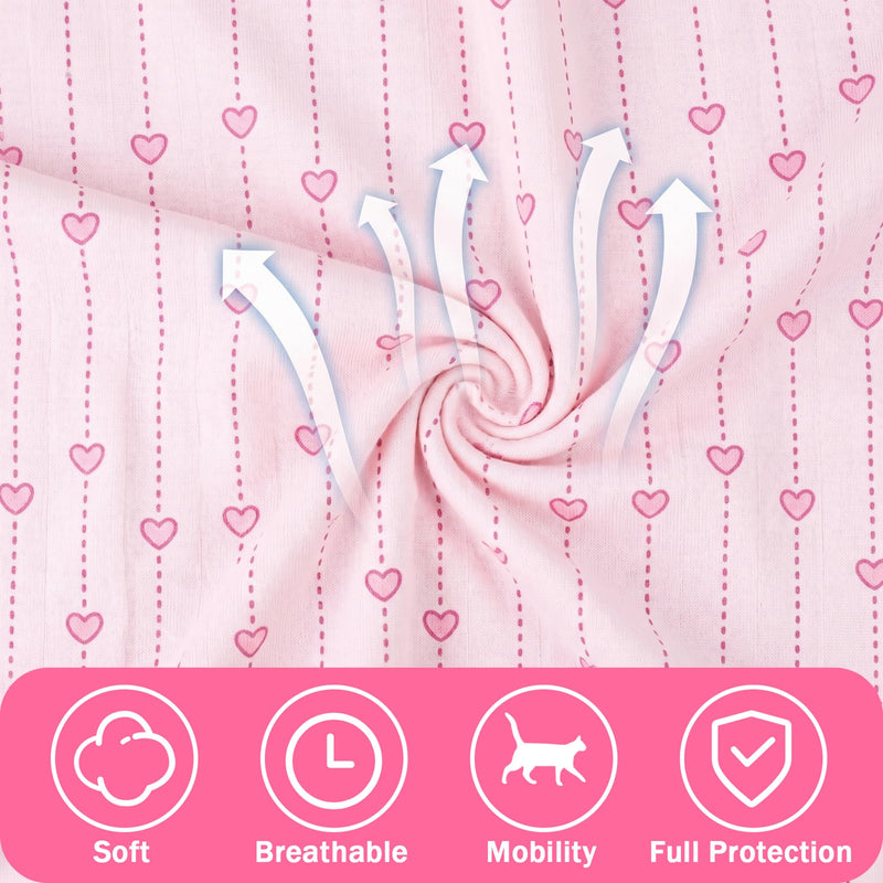 Coppthinktu Cat Recovery Suit for Spay Abdominal Wounds, Breathable Cat Onesie for Female Cats After Surgery, Kitten Surgical Recovery Body Suit Cone Alternative Anti Licking Pink Small