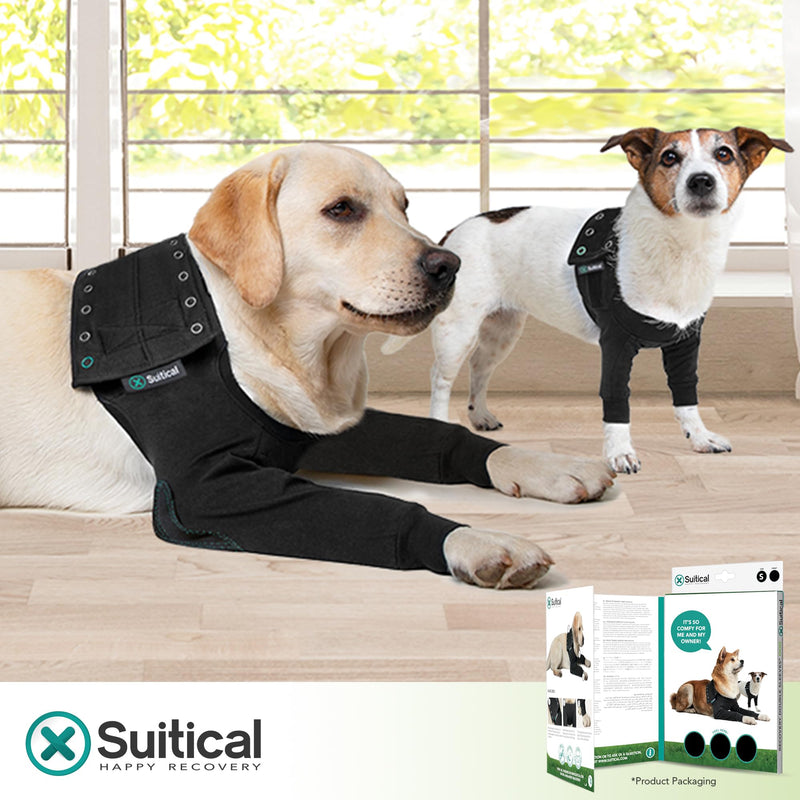 Suitical Recovery Sleeve for Dogs | Double Sleeve Front Leg Protection After Surgery | Dog Sleeve to Stop Licking | Chest Circumference 17.7”- 24” | Sleeve Length 9.1” | S | Double Sleeve - PawsPlanet Australia