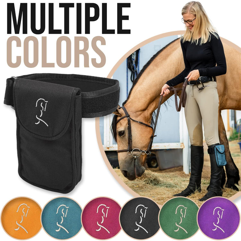 Woofhoof Equestrian Cell Phone Holder, XL Black On The Calf/Leg Band Holster - Perfect Horse Accessories, Universal Fit, Padded Strap, Magnetic Closure, Made of Durable Nylon, Machine Washable Extra Large