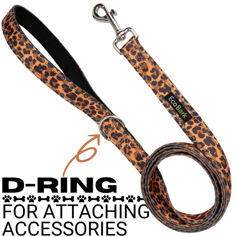 EcoBark Dog Leash - Soft & Reflective Comfort Leash with Padded Handle - Safe, Strong. & Durable for Small, Medium or Large Dogs (Cheetah) 6 ft x 1 in - Standard Width Cheetah - PawsPlanet Australia