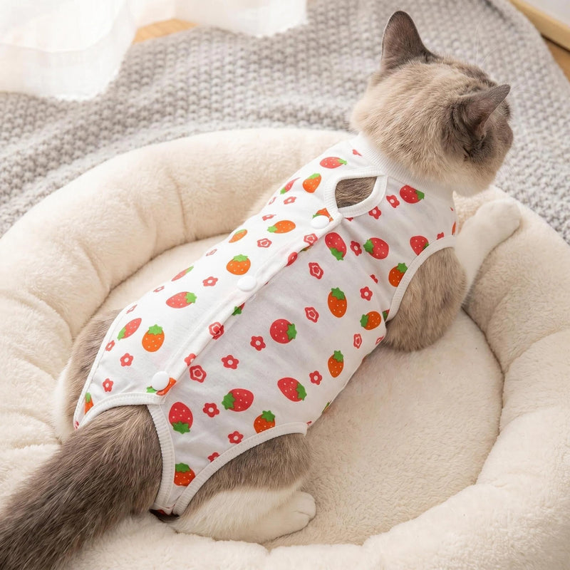 Cat Recovery Suit Post Surgery, Soft Breathable Surgical Onesie for Cats & Kittens, Alternative for Spay Recovery & Wound Protection