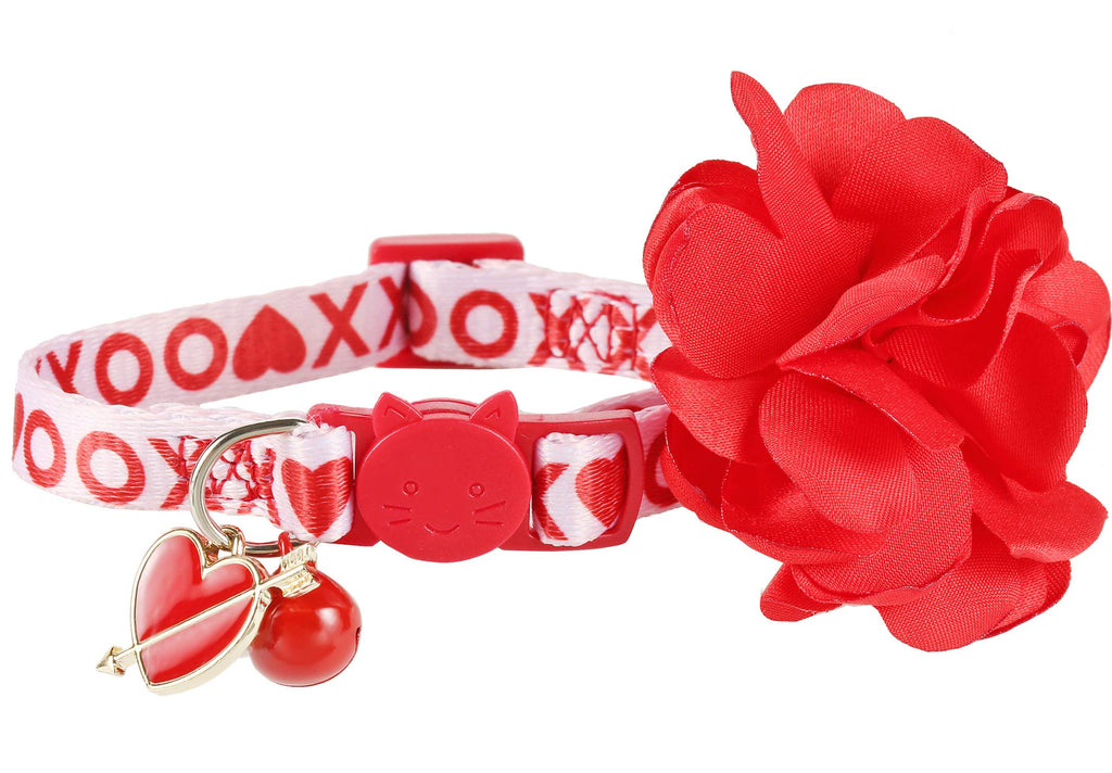 Cat Valentines Day Collar Flower,Breakaway Puppy Collars Charms Pet Valentine Accessories