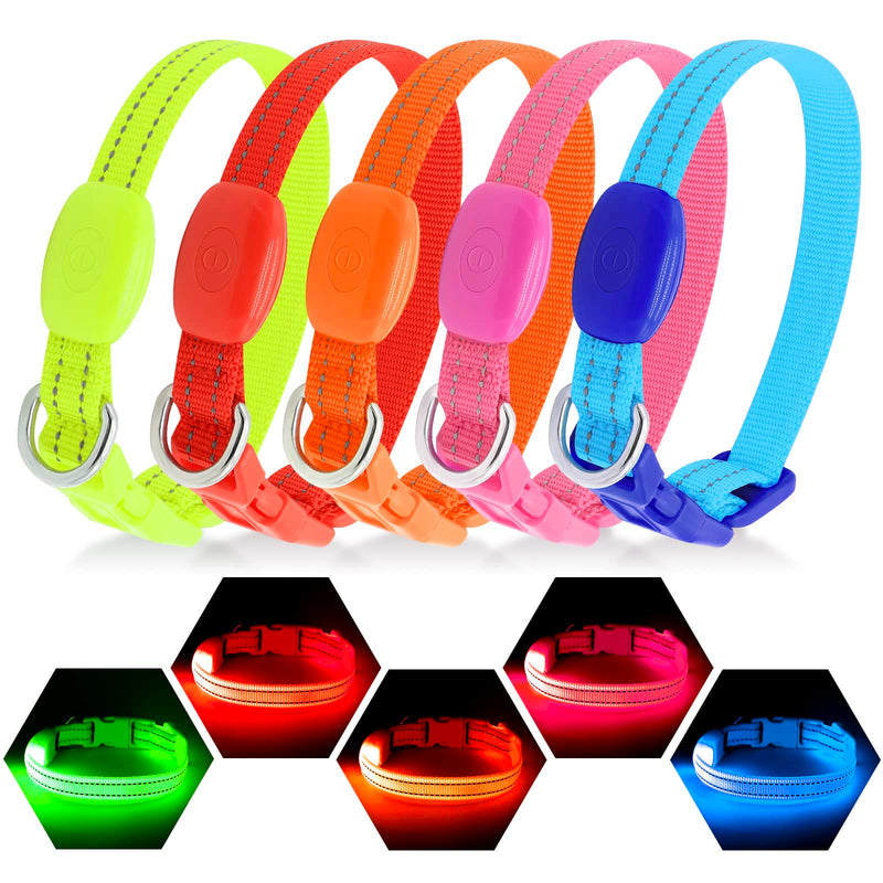 Visinite Light Up Dog Collars, Lighted Dog Collars Rechargeable Waterproof, Dog Glow Collar for Pet Safety Dog Lights Night Walking, Fully Adjustable Led Dog Collar for Small Medium Large Dogs Pink - PawsPlanet Australia