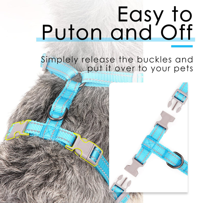 ThinkPet Reflective Breathable Soft Air Mesh No Pull Puppy Choke Free Over Head Vest Harness for Puppy Small Medium Dogs and Cats Light Blue Medium Medium (Pack of 1) - PawsPlanet Australia