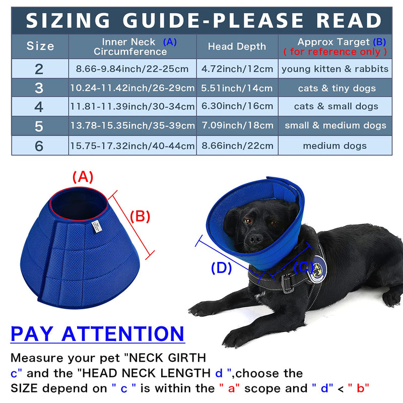 Breathable Mesh Elizabethan Collar, Soft Adjustable E-collor For Pet Dogs Cats Rabbit Quicker Healing Anti-Bite Anti-Lick Easy Eat and Drink(Blue) Size 5 for small to medium dogs Blue - PawsPlanet Australia