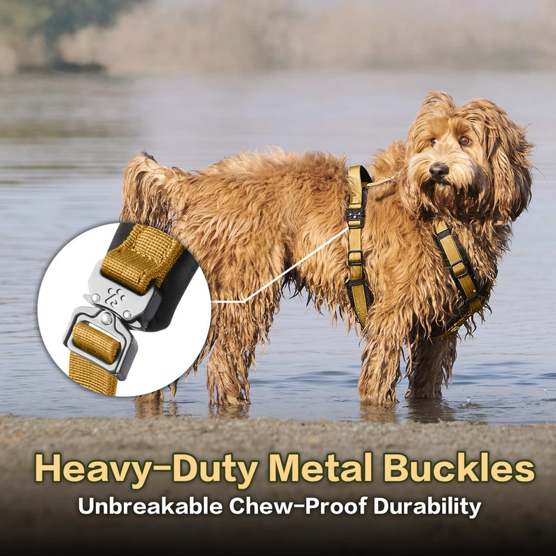 PawsPassion Dog Harness for Large Dogs, No Pull Dog Harness with Metal Hardware, Ergonomic Y-Shaped Design, Soft Padding, Padded Handle, Durable High-Tensile Nylon (Sunrise, L) Sunrise - PawsPlanet Australia