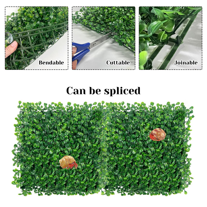 Rainmae Hermit Crab Climbing Toys, Faux Grass Mat Fake Turf Hermit Crab Climbing Wall, Plastic Aquarium Plants Lawn Hermit Crab Supplies Climbing and Hide Toy for Gecko Reptile Lizard 10 x 10 Inch - PawsPlanet Australia