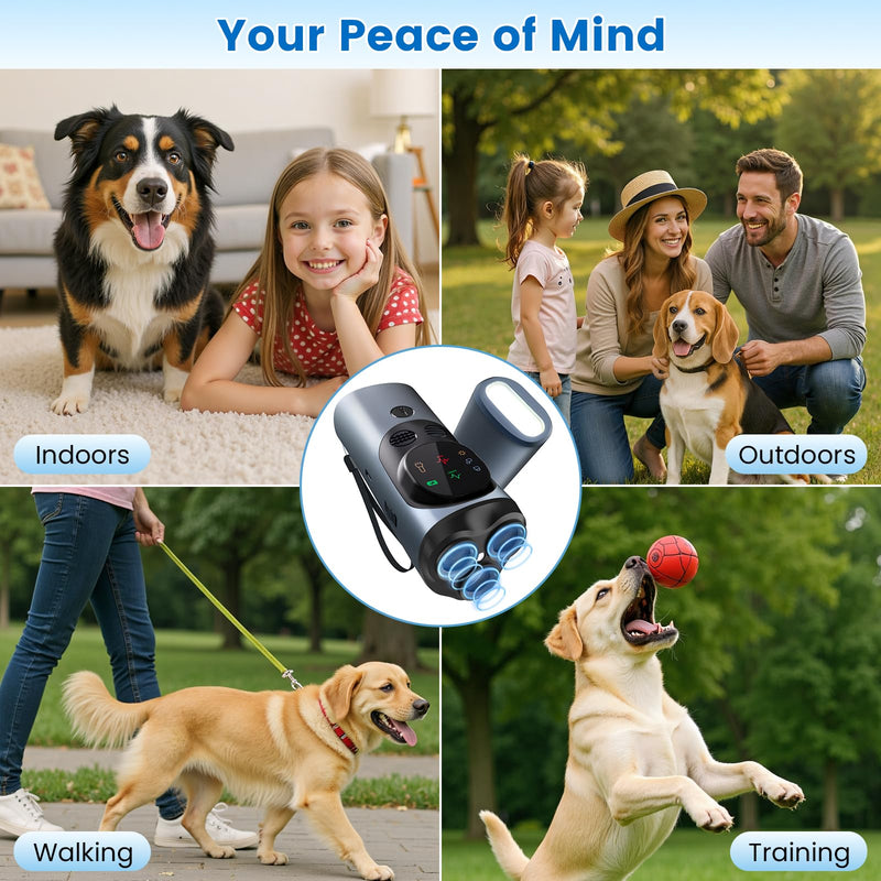 Dog Bark Deterrent Device, 3X Ultrasonic Rechargeable Anti Barking Device for Dogs, 50FT Range Barks No More, Training Bark Control with LED Flashlight, Indoor & Outdoor
