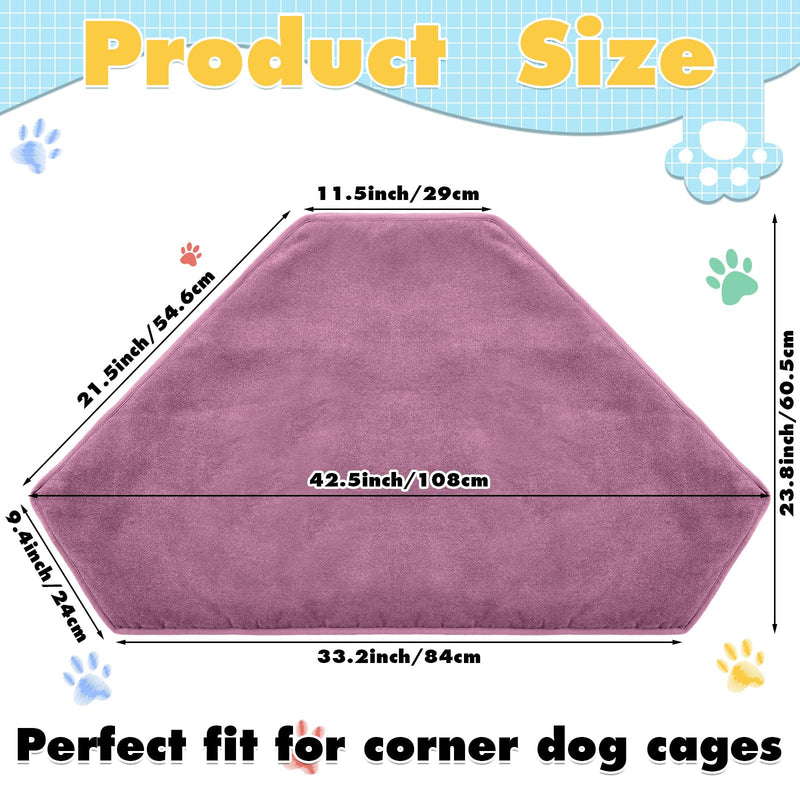 Dog Kennel Pad Furniture Crate Corner Washable Bed Large Dog Deluxe Crate Bed Pet Cage Sleeping Mat Soft Indoor Pet Corner Side Table(Only Mat)(Pink,42.5 x 23.8 Inch,Linen Fabric) - PawsPlanet Australia