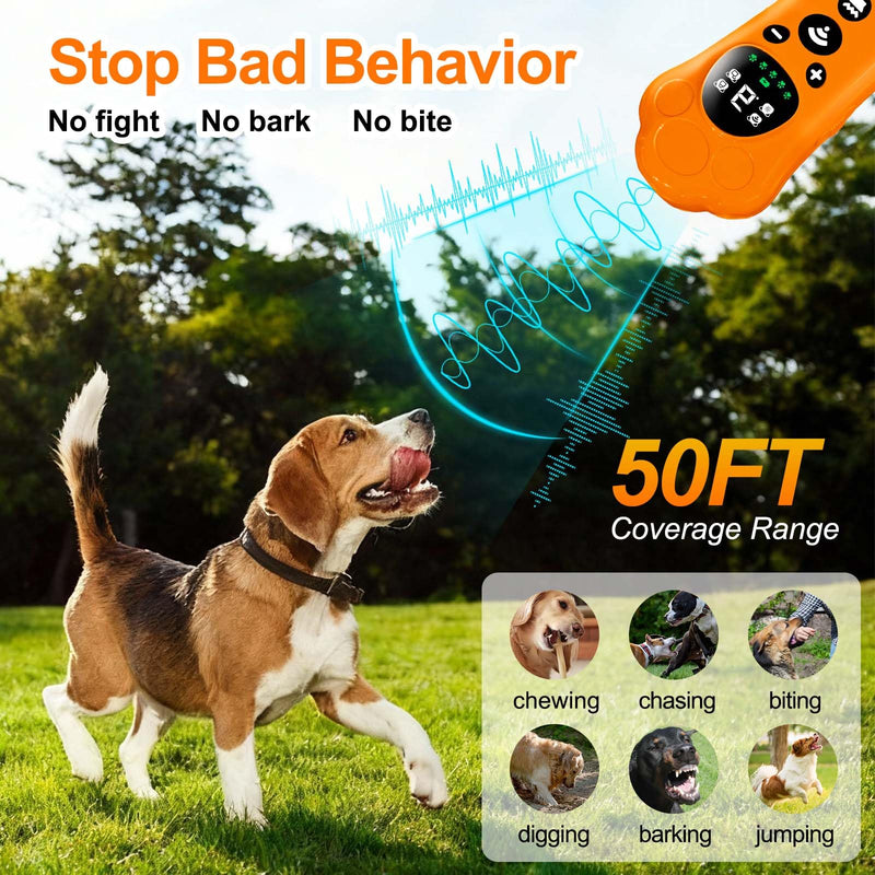 OSA Dog Bark Deterrent Device, 3X Anti Barking Device for Dogs,Variable Frequency Pet Behavior Corrector with 10 Level Ultra Sound, Anti-Bark Flashlight,Dog Barking Deterrent Devices