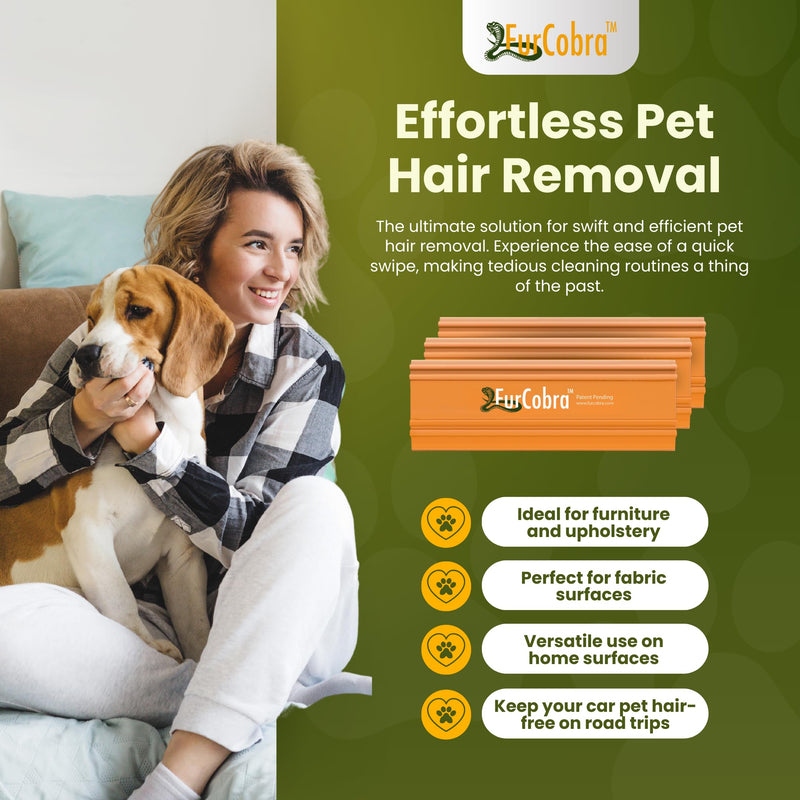 Pro Pet Hair Remover 4.33" - Easy Grip Pet Hair Carpet Scraper, Pet Hair Removal Tool - Cat Hair Remover, Dog Hair Remover for Car, Home Surfaces - Light & Compact Dog Fur Remover Tool - PawsPlanet Australia