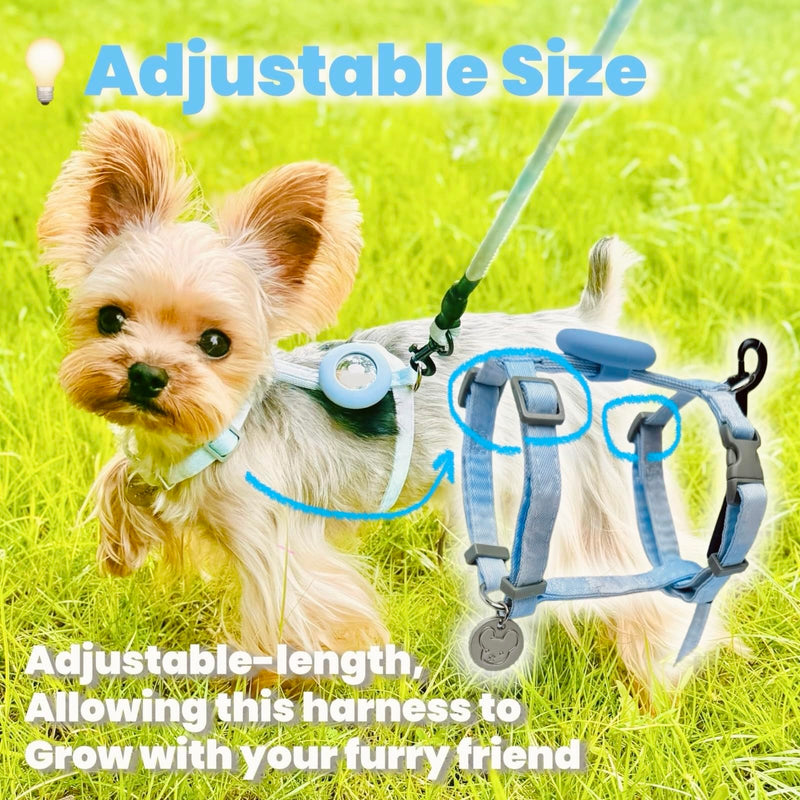 No Pull Dog Harness and Leash with AirTag Holder for Small/Teacup Cats & Dogs, Anti-Escape Design, Cooling & Light Weight Vest, Perfect for Summer, Arnés para Perro (Purple, XXS) Purple XXS (under 5 lbs) - PawsPlanet Australia