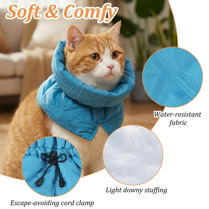 Cat Collar Lick Protection Cat - Soft Collar for Cats After Surgery, Adjustable Protection Against Licking & Scratching, for Cats and Small Dogs (Sky Blue, S) size - s