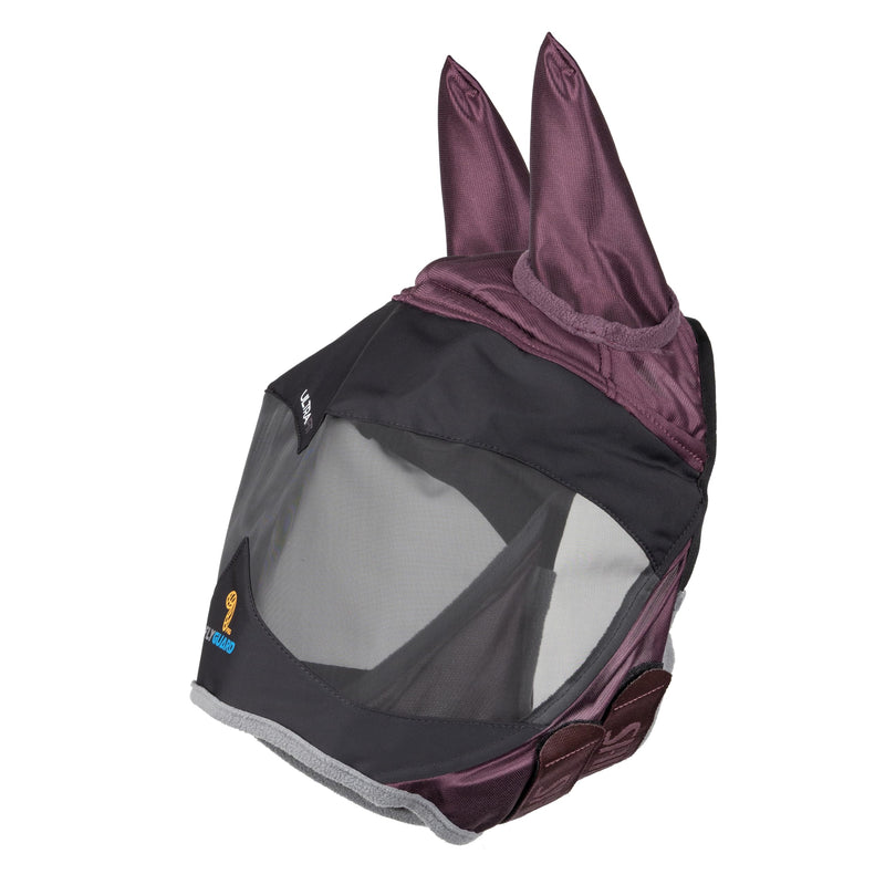 Shires FlyGuard Pro Deluxe Fly Mask with Ears – Cob Size | Premium Fine Mesh Protection | Lightweight Breathable Fly & Insect Guard | Secure Fit | Black Cherry
