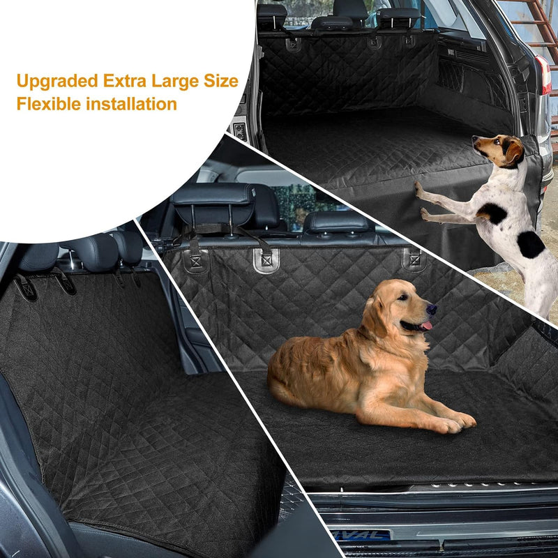 Car Boot Cover for Dogs, Boot Liner Protector – Waterproof, Washable, Dirt Resistant | Soft Nonslip Mat + Bumper Flap | Protective Blanket for Cargo Liner | Trunk Travel Blanket for Cars, SUVs, Trucks