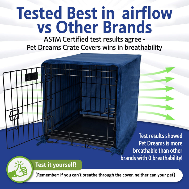 Pet Dreams Dog Crate Cover – Small to Extra Large Dog Kennel Covers, Breathable Single Door Soft Cage Covers for Dog Crates, Great for Dog Crate Training (Ivory, 30 inches) Ivory Open Front 30.0"L x 19.0"W x 21.0"H - PawsPlanet Australia