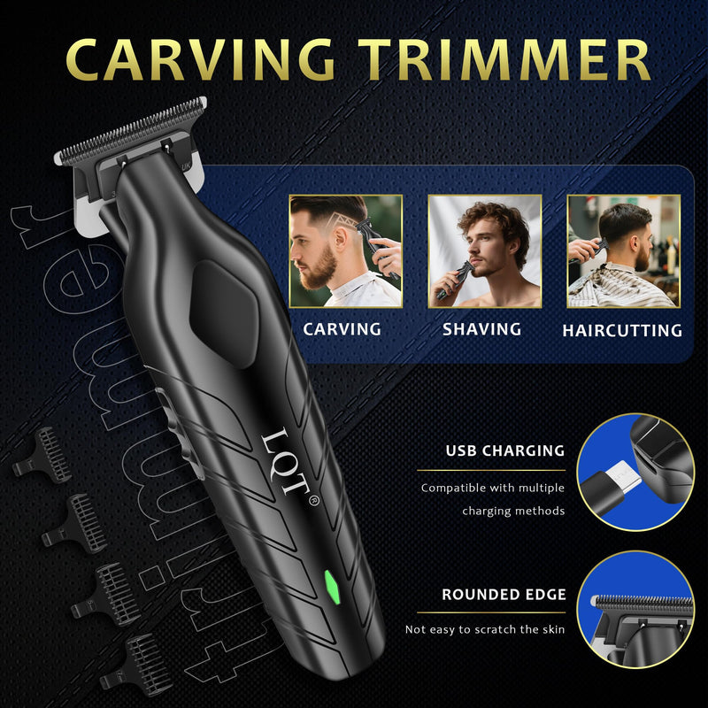 Hair Clippers for Men, Professional Clippers and Trimmers Set, Cordless Clippers for Hair Cutting,Nose and Ear Trimmer,Barber Clippers, Rechargeable Electric Shaver, Gifts for Men Matte Black - PawsPlanet Australia