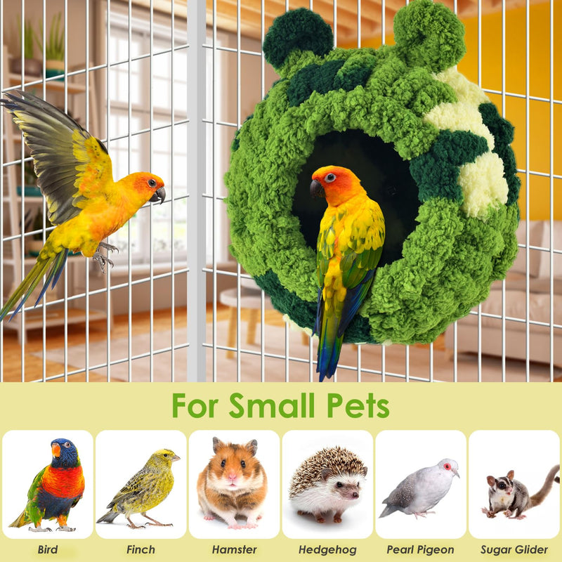 KATUMO Conure Nest, Bird Breeding House Cockatiel Snuggle Hut for Budgie, Parakeet, Cockatiel, Conure, Lovebird, Canary, Finch, Hamster, Small Pets L (Green)